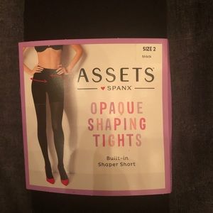 Spanx black opaque shaping tights